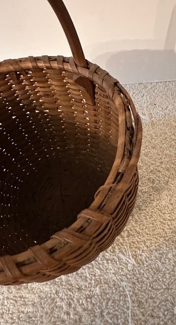 Miniature Round Handled Basket w/Signature & Date - 7