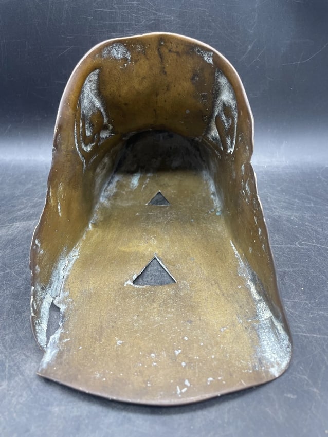 Spanish Conquistador Solid Brass Horse Stirrup with Raised Medallion Decoration - 5