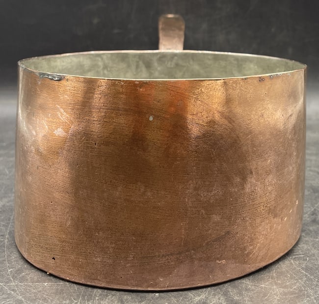 Large hand forged copper pot. Marked 55. Capacity 2 quarts. - 6
