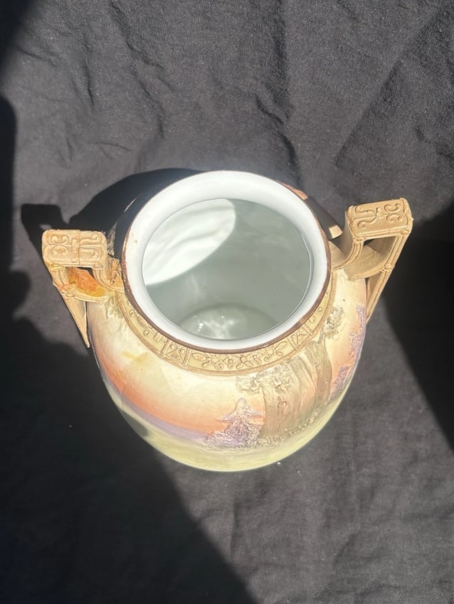 Nippon Molded Relief Stag Vase - 3