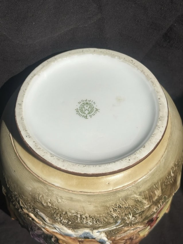 Nippon Molded Relief Stag Vase - 5