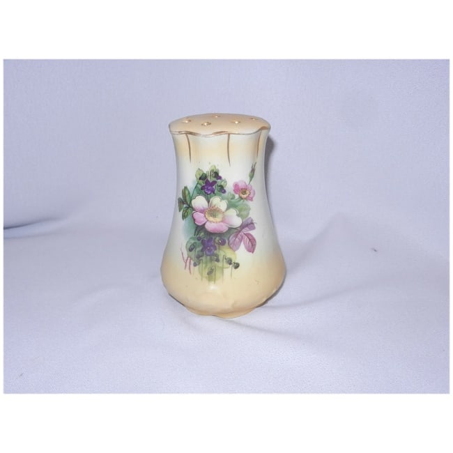Antique Hand Painted Austrian Hat Pin / Hatpin Holder with Floral Pattern - 2