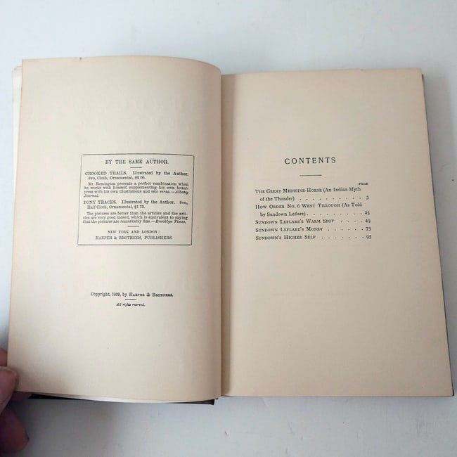Sundown Leflare Written and illustrated by Frederic Remington 1899 First Edition, First Printing. - 3