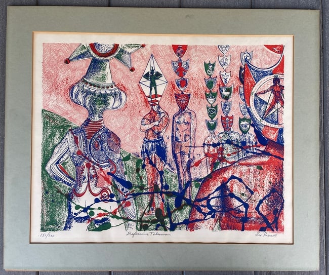 Leo Russell "Defensive Talisman" Limited Edition Serigraph 151/200 Signed Surrealist - 2