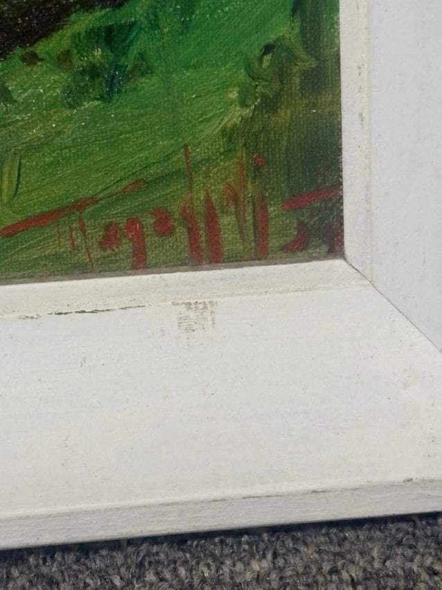 Artist Signed Oil On Board Landscape Painting - 3