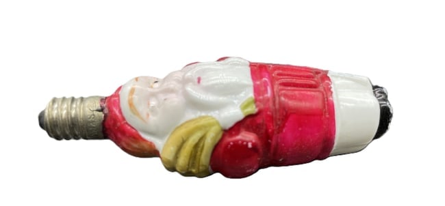 VINTAGE Glass Figural Light Bulb Christmas Santa Claus - 2