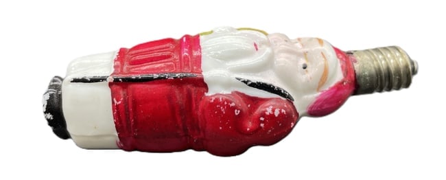 VINTAGE Glass Figural Light Bulb Christmas Santa Claus - 3