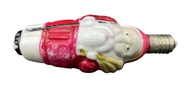 VINTAGE Glass Figural Light Bulb Christmas Santa Claus - 4