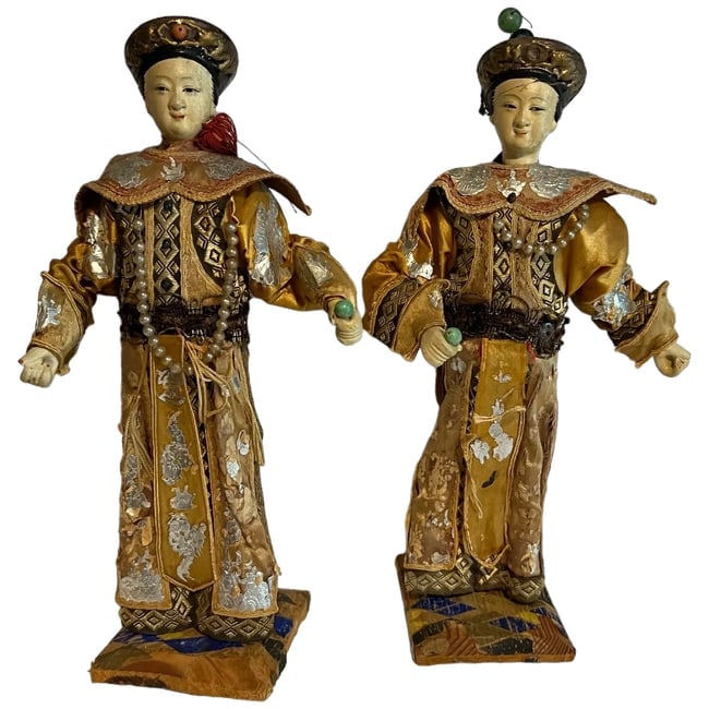 Antique Asian Opera Dolls oriental King & Queen (1 of 8)