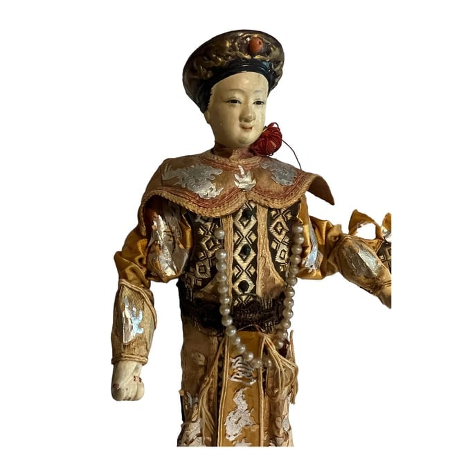Antique Asian Opera Dolls oriental King & Queen - 4