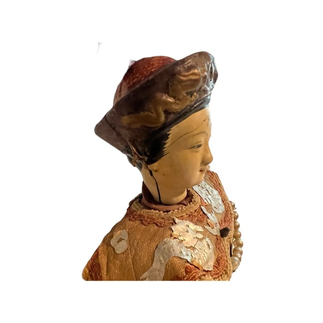 Antique Asian Opera Dolls oriental King & Queen - 8