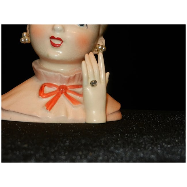 Vintage 1950's Napcoware C5037 Rare Teen Girl Head Vase "Engaged" - 6
