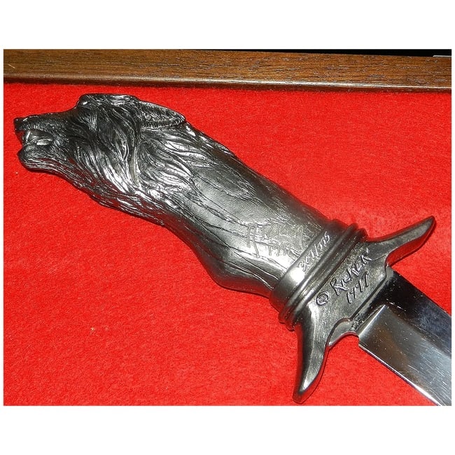 Michael Ricker Pewter Limited Edition #307/775 Wolf "Joe" Knife in Display Case - 5