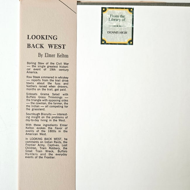 Elmer Kelton SIGNED Looking Back West 2nd Printing 1992 HC DJ - 2