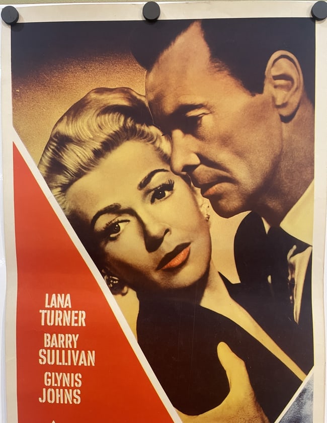 1958 "Another Time, Another Place" Original Theater Insert Movie Poster - Lana Turner, Sean Connery - 2