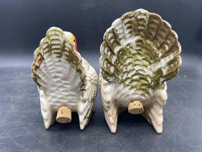 Vintage Ceramic Turkey Salt and Pepper Shaker Set Thanksgiving Decor - 4