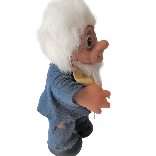 Original Grandpa Norfin Troll Dolls by Thomas Dam 1977 in Blue Felt Clothing #7002 - 2