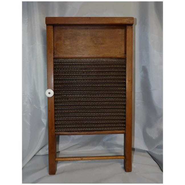 Farmhouse White Wood Products Wash Board Spice Cabinet - 2