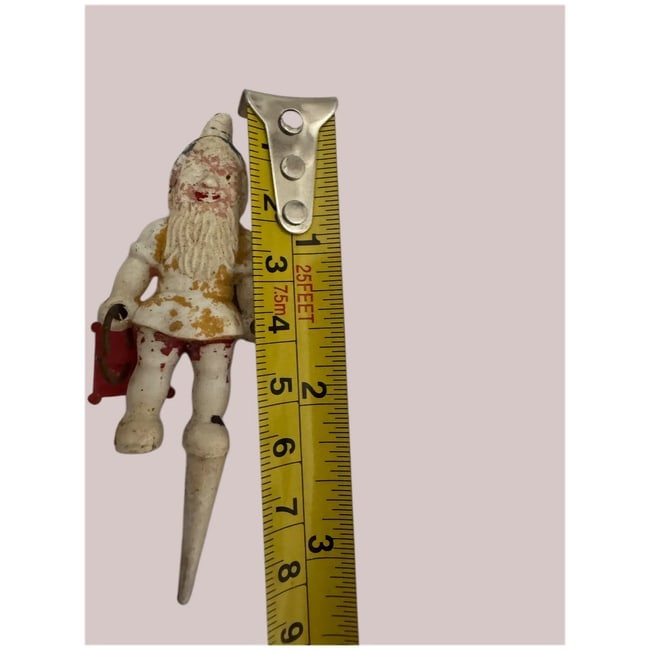 Pair o vintage plastic garden gnome cake topper or plant picks - 4