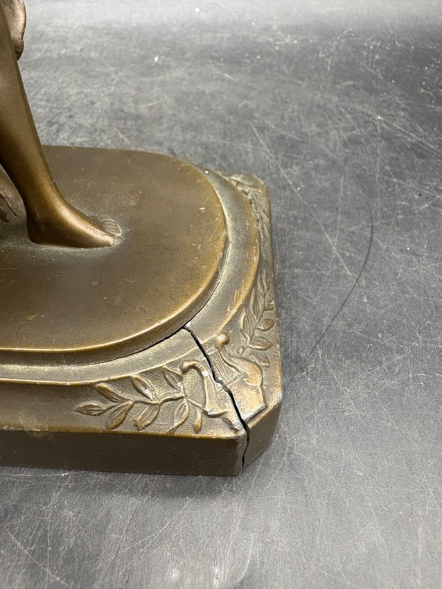 Antique 1920's Loie Fuller Bronze Art Deco "Serpentine Dance" Girls Bookends - 5
