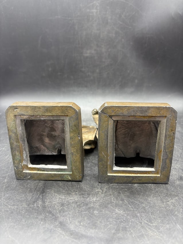 Antique 1920's Loie Fuller Bronze Art Deco "Serpentine Dance" Girls Bookends - 8