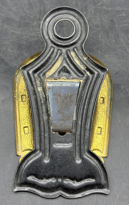 Antique HORSESHOE Brass PAPER CLIP "Good Luck" England 1870 M. Myers & Son - 4