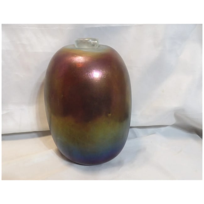 Handblown Iridescent Art Glass Vase - 2
