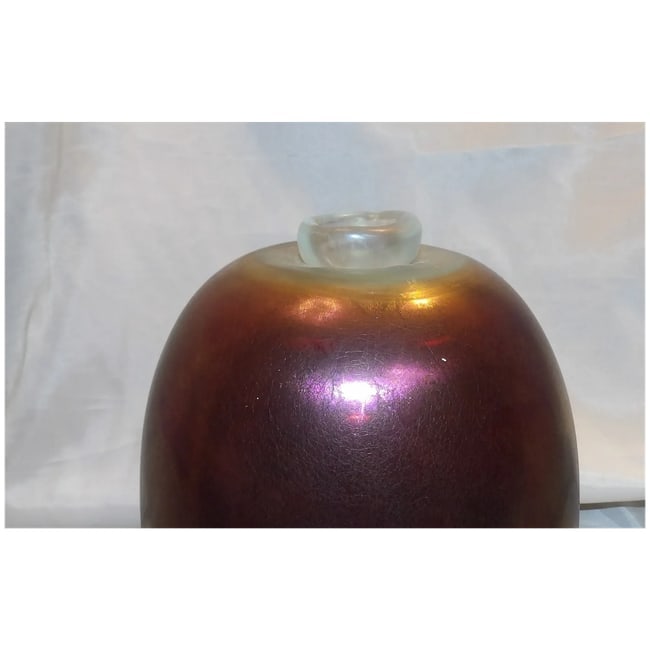 Handblown Iridescent Art Glass Vase - 7