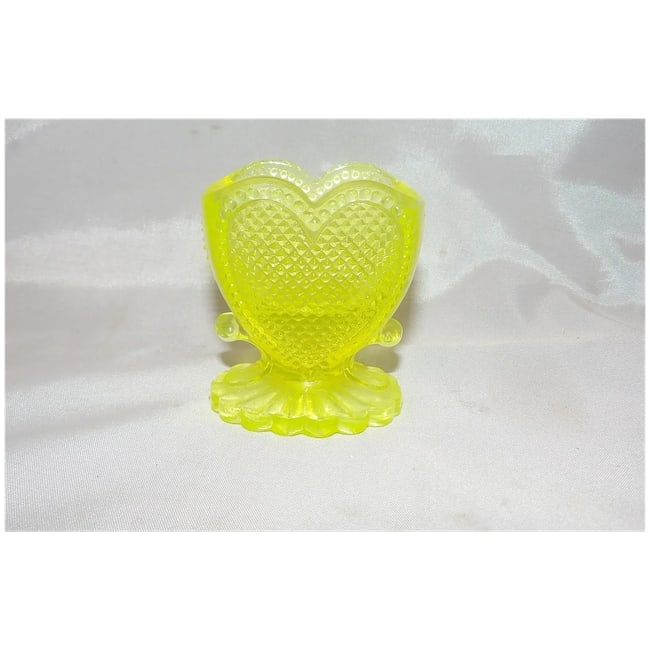 Degenhart Vaseline Glass Sweetheart Toothpick Holder - 2