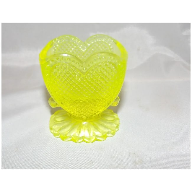 Degenhart Vaseline Glass Sweetheart Toothpick Holder - 3