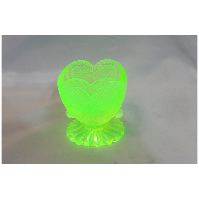 Degenhart Vaseline Glass Sweetheart Toothpick Holder - 4