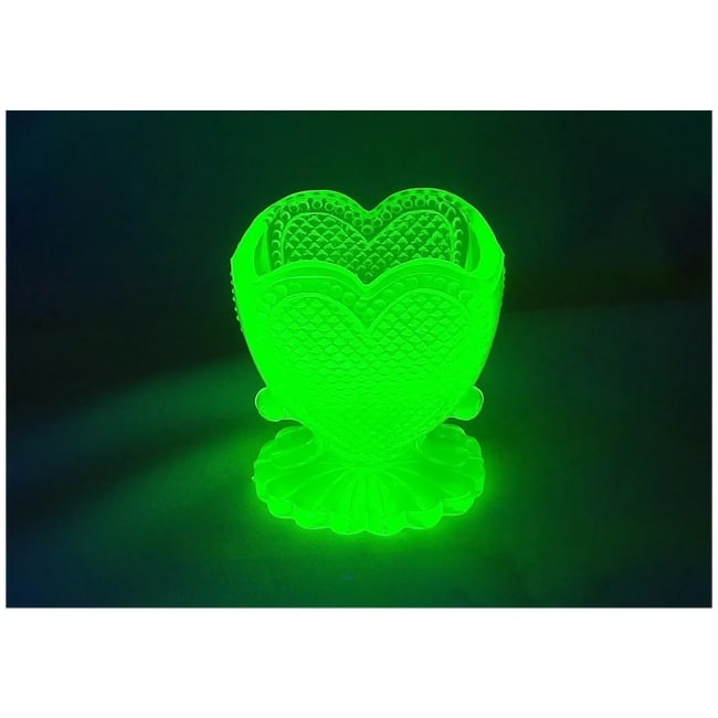 Degenhart Vaseline Glass Sweetheart Toothpick Holder - 5