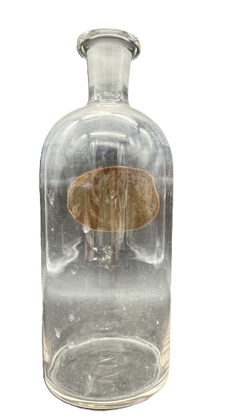 Vintage Apothecary Glass Bottle Tincture Aloes Gold Label Pharmacy Jar w Stopper - 4