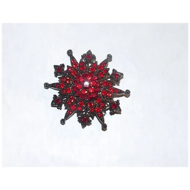 Red Crystal with Black Setting Borach - 3