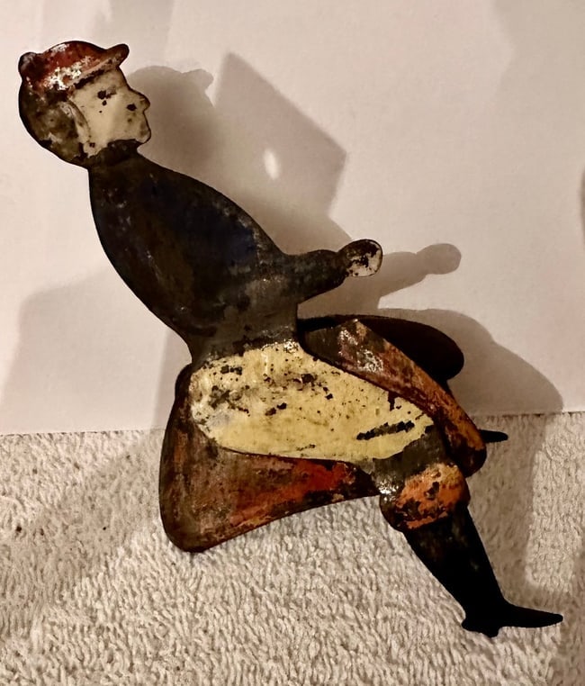 Full-Bodied Painted Tin Horse & Rider - 4