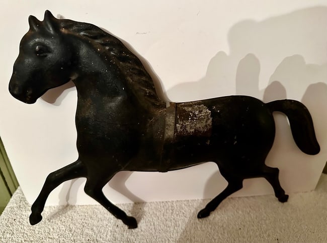 Full-Bodied Painted Tin Horse & Rider - 7