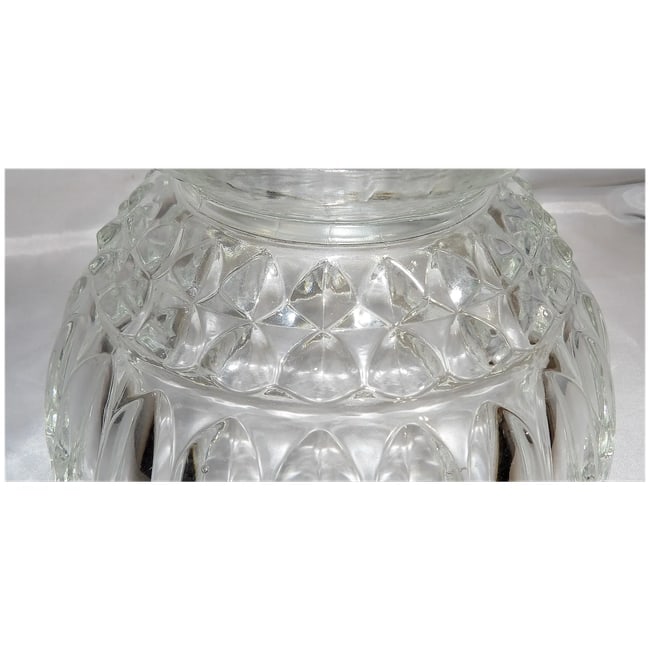 Vintage Indiana Glass 'Lotus Blossom' Bowl: Scalloped Edge, Diamond Detail - 7