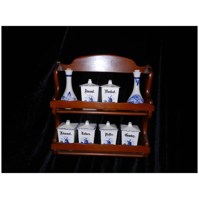 Vintage Waechtersbach German Windmill with Sailboat Spice Set - 2