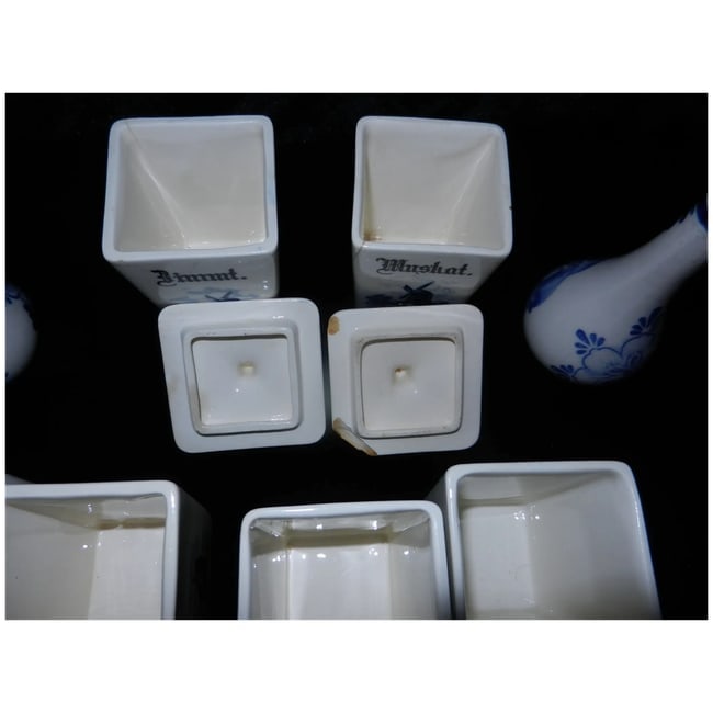 Vintage Waechtersbach German Windmill with Sailboat Spice Set - 7
