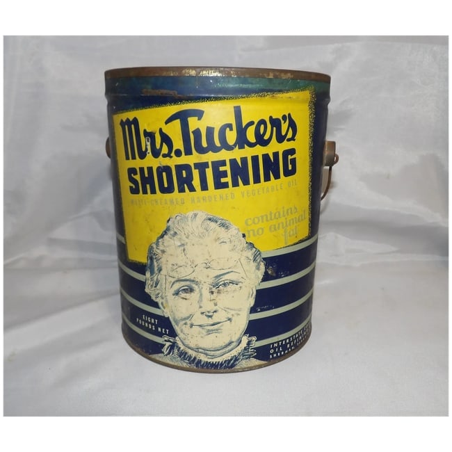 Rare Mrs. Tucker's 8 lb. Shortening 1930's Advertising Tin - 2