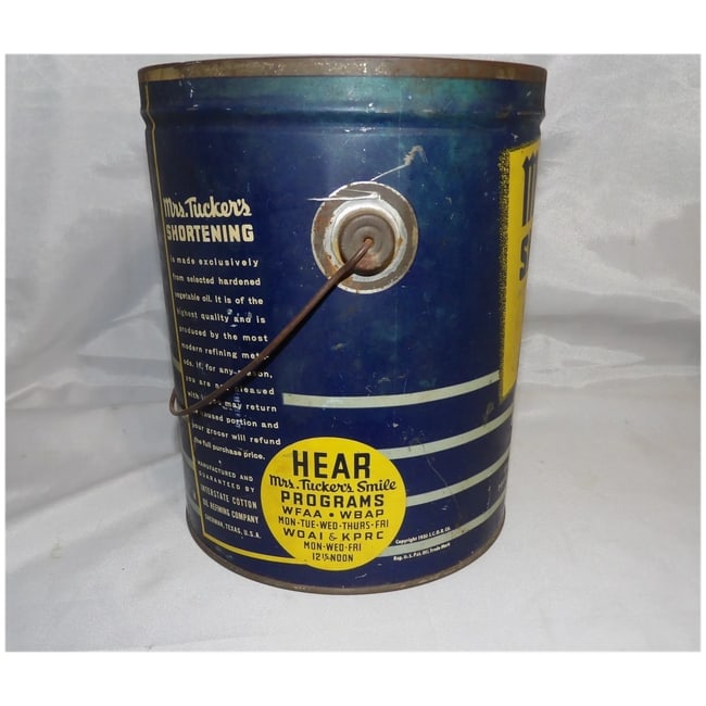 Rare Mrs. Tucker's 8 lb. Shortening 1930's Advertising Tin - 3