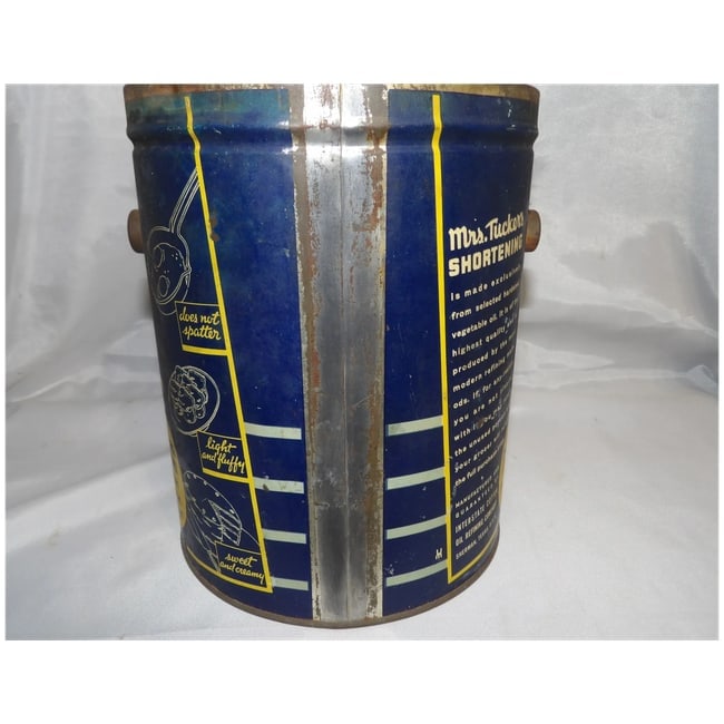 Rare Mrs. Tucker's 8 lb. Shortening 1930's Advertising Tin - 5