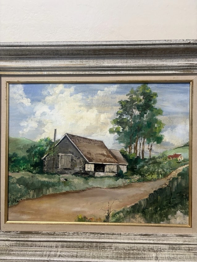 Artist Signed Oil On Board Landscape Painting - 2