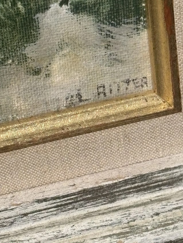 Artist Signed Oil On Board Landscape Painting - 3