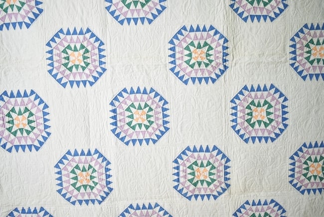 30's Pinwheel Quilt, Small Pieces - 7