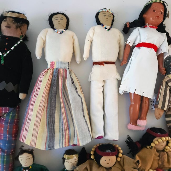 Vintage Native Handmade Doll Lot of 9 - 4