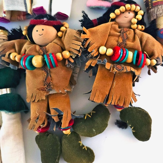 Vintage Native Handmade Doll Lot of 9 - 5