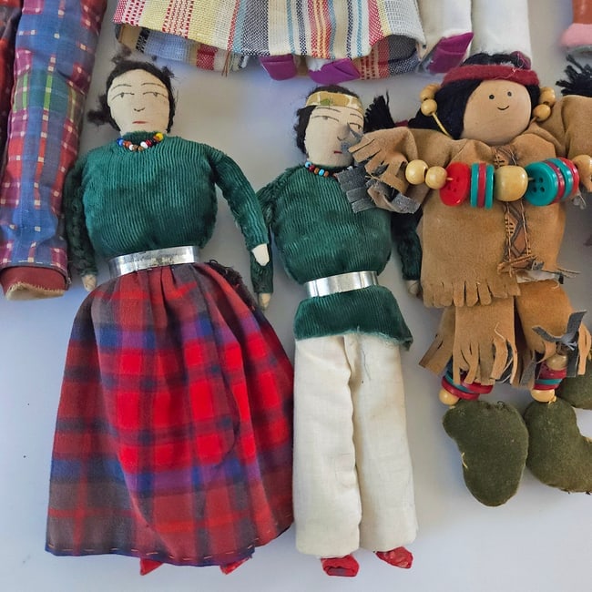 Vintage Native Handmade Doll Lot of 9 - 6
