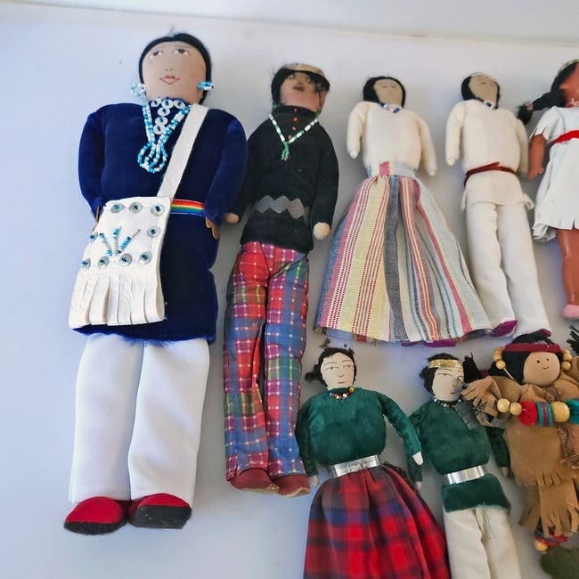 Vintage Native Handmade Doll Lot of 9 - 7