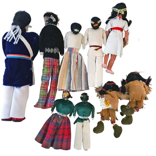 Vintage Native Handmade Doll Lot of 9 - 8